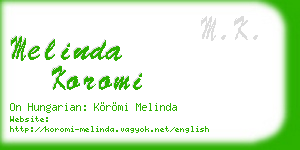 melinda koromi business card